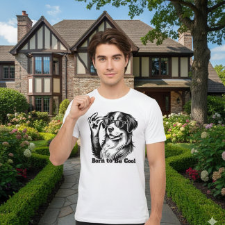 Camiseta Perro Afortunado Divertido Gafas de Sol Perro con