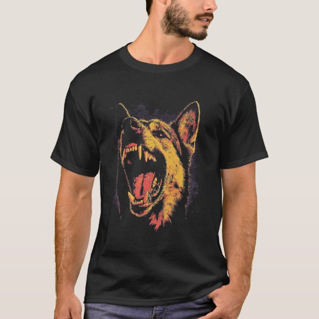 Camiseta Perro Agresivo Pastor Alemán (Anverso)