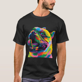 Camiseta perro Airedale angustiado puesta de sol retro cara