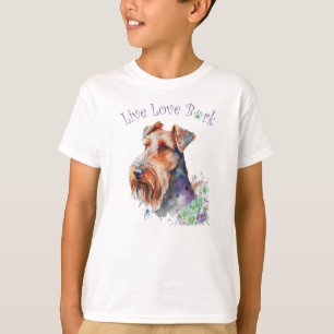 Camiseta Perro Airedale Floral Adorable