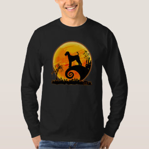 Camiseta Perro Airedale Terrier Espantoso Y Luna Disfraz De