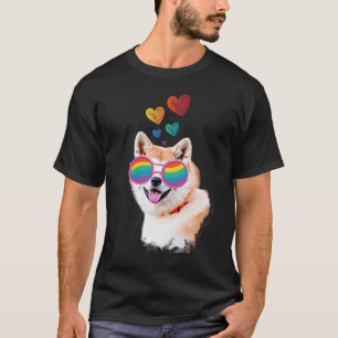 Camiseta Perro Akita con El día de San Valentín del corazón