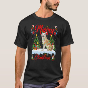 Camiseta Perro Akita Inu enciende árbol de Navidad Santa Ak