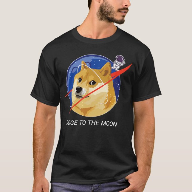Camiseta Perro Al Astronauta De La Luna, NASA Shibu Inu Mem (Anverso)