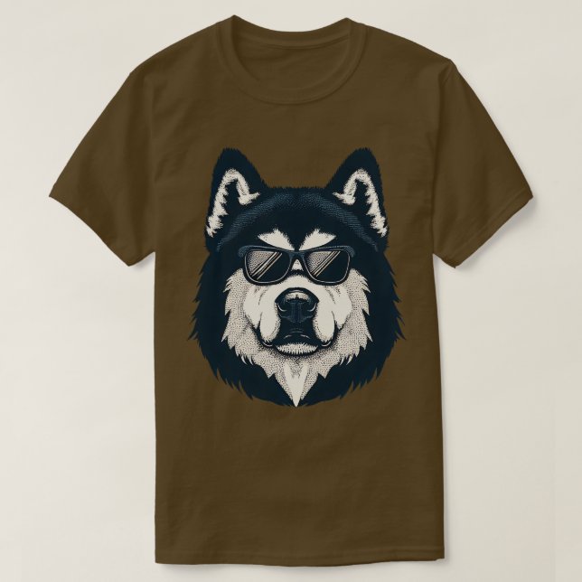 Camiseta Perro Alaska Malamute fresco (Diseño del anverso)