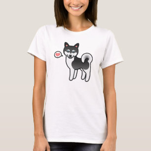 Camiseta Perro Alaskan Klee Kai Blanco Y Negro Amor