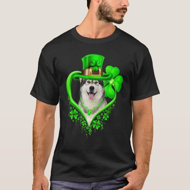 Camiseta Perro Alaskan Malamute Amante del Día de San Patri (Anverso)