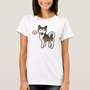 Camiseta Perro Alaskan Malamute de color sable y blanco Amo