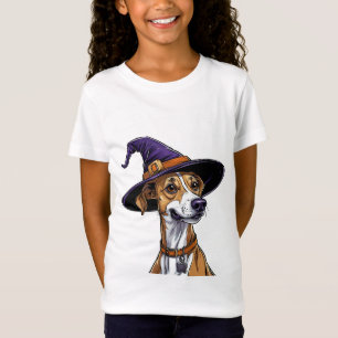 Camiseta Perro Alegre con Sombrero de Bruja