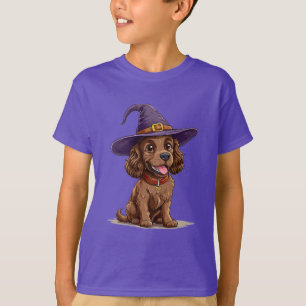 Camiseta Perro Alegre con Sombrero de Bruja
