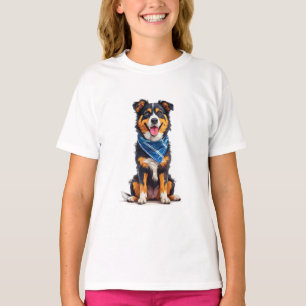 Camiseta Perro alegre sentado erguido