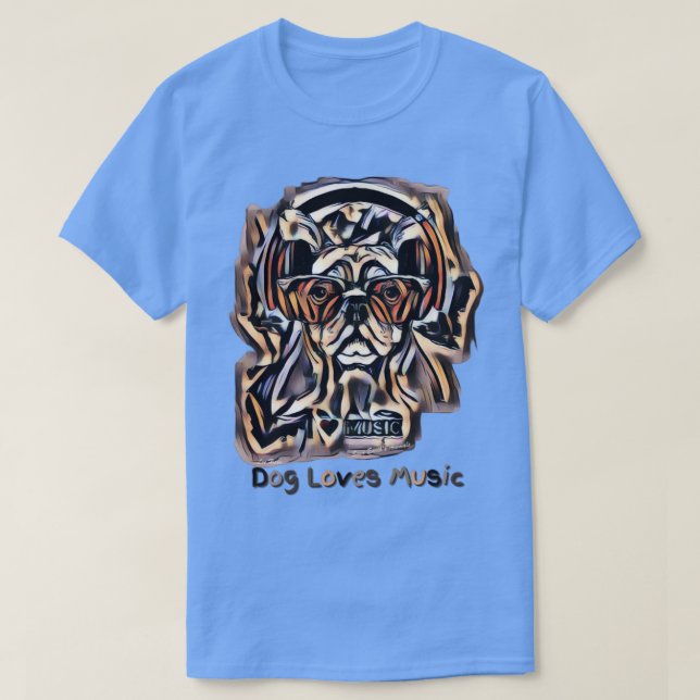 Camiseta Perro ama la música (Diseño del anverso)
