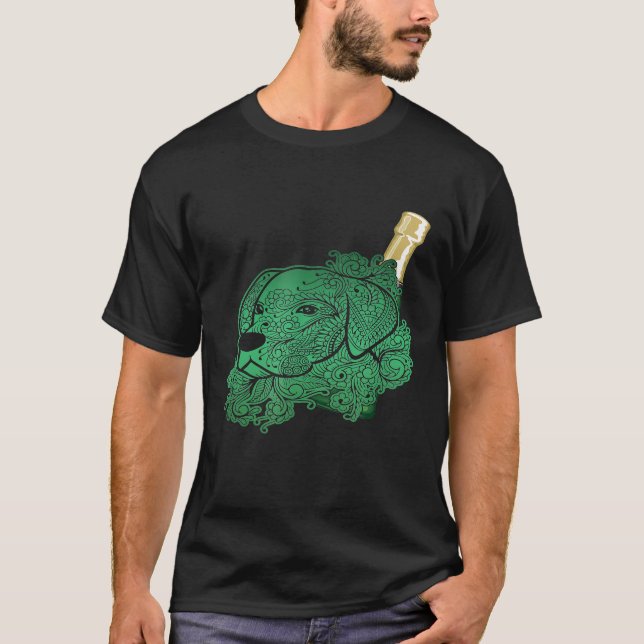 Camiseta Perro Amantes Botella de vino Animales Animales Vi (Anverso)