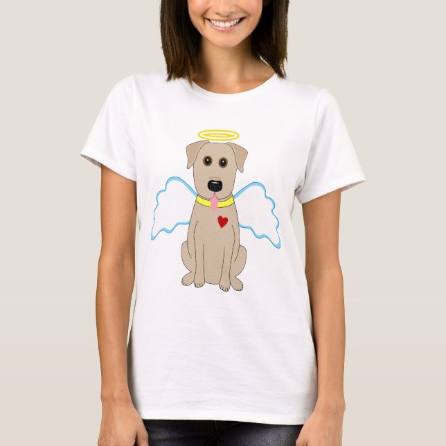 Camiseta Perro amarillo del ángel del laboratorio (Anverso)