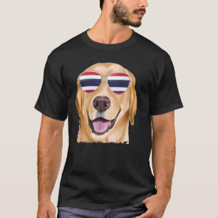 Camiseta Perro amarillo Labrador recuperador bandera de Tai