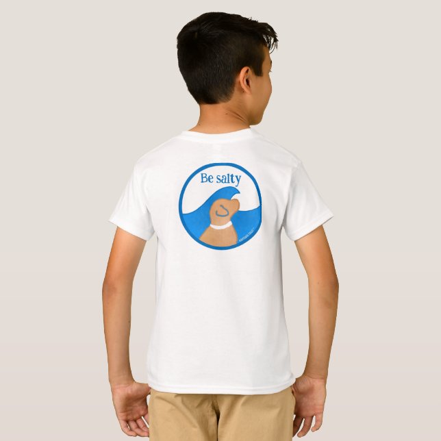 Camiseta Perro Amarillo: niños salados (Reverso completo)
