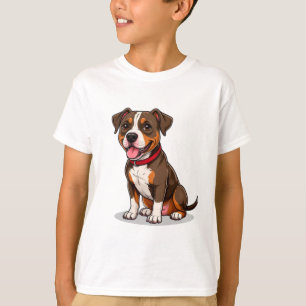 Camiseta Perro americano de pit bull de dibujos animados li