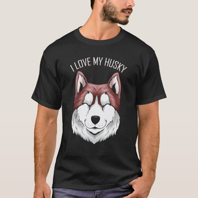 Camiseta Perro   Amo a mi Husky (Anverso)