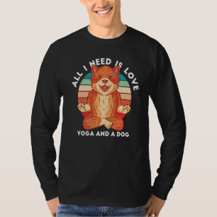 Camiseta Perro Amor Relajación Meditación Asiento Lotus de 