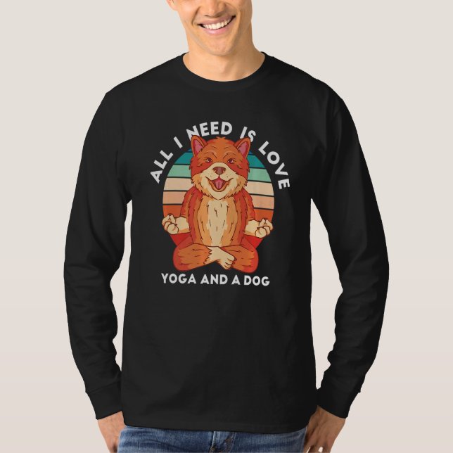 Camiseta Perro Amor Relajación Meditación Asiento Lotus de  (Anverso)