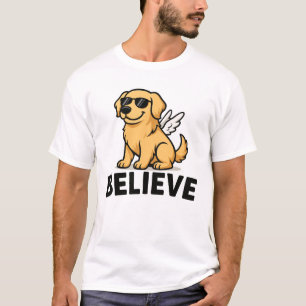 Camiseta Perro Angel recuperador de oro de Guay con gafas d