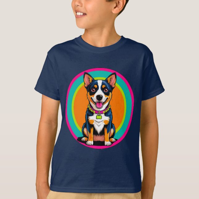 Camiseta Perro Animado Adorable con Collar (Anverso)
