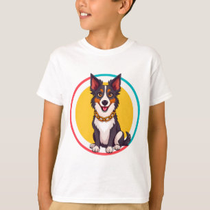 Camiseta Perro Animado Adorable con Collar