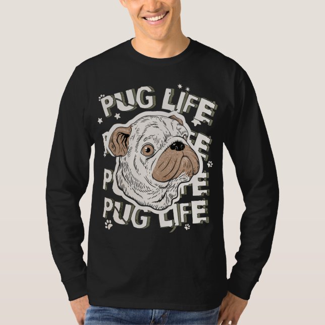 Camiseta Perro animal de la vida de Pug (Anverso)