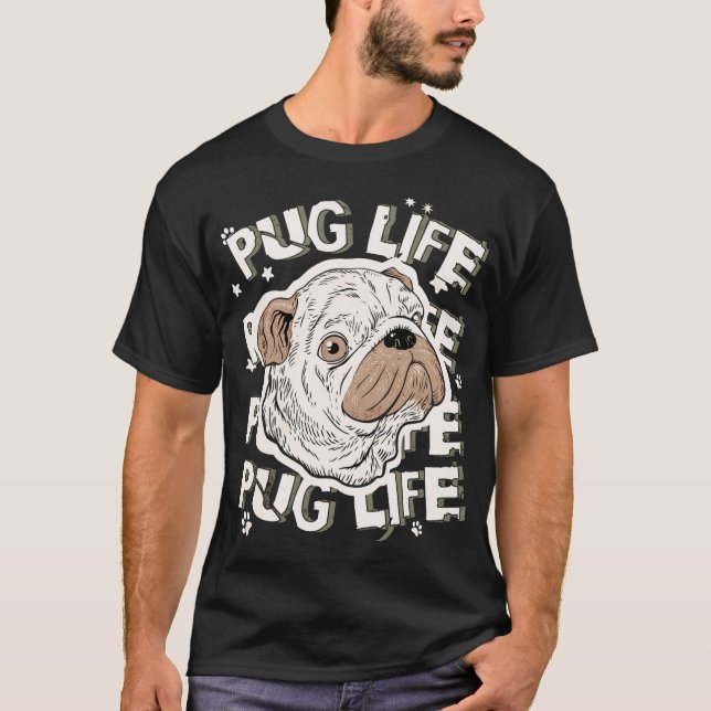 Camiseta Perro animal de la vida de Pug (Anverso)