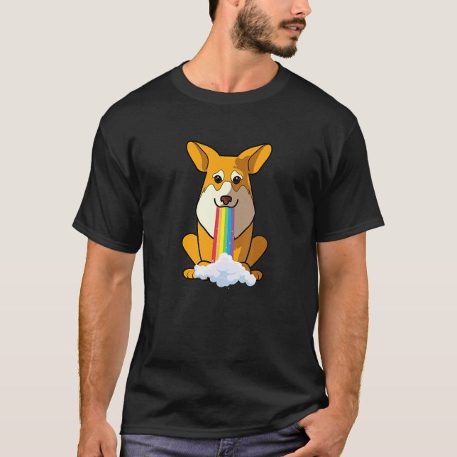 Camiseta Perro arco iris de positividad radiante Pembroke C (Anverso)