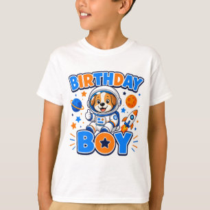 Camiseta Perro Astronauta Adorable "Cumpleañero" Espacio Ex
