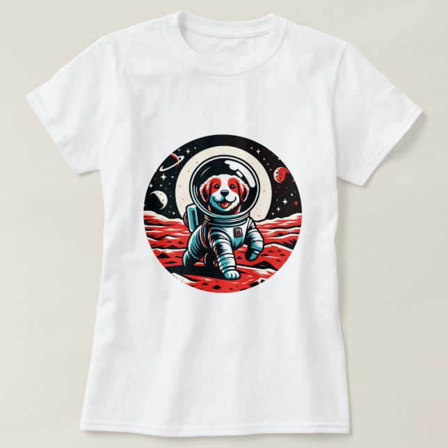 Camiseta Perro astronauta - Aventura espacial cósmica canin (Diseño del anverso)