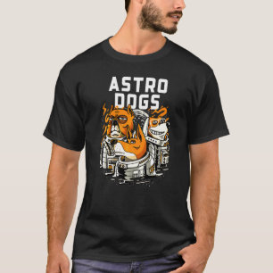Camiseta Perro astronauta cachorro Corgi negro