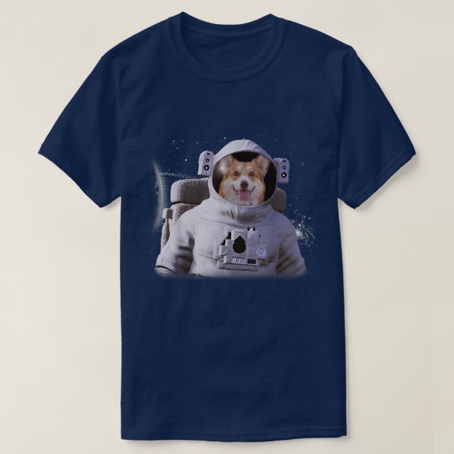 Camiseta Perro astronauta Corgi Profundo en el espacio cósm (Diseño del anverso)