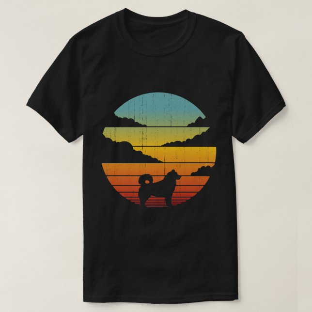 Camiseta Perro atardecer de la época de los años 70 de Alas (Diseño del anverso)