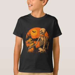 Camiseta Perro Atardecer Esqueleto Halloween Espeluznante A
