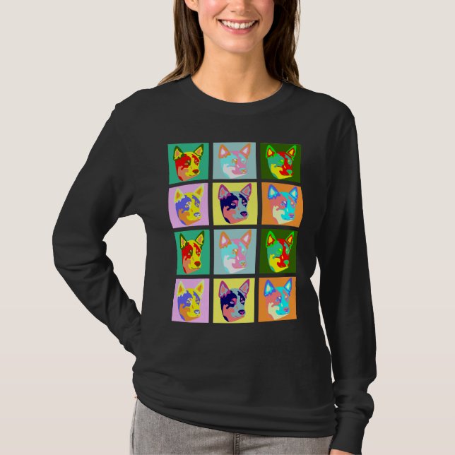 Camiseta Perro australiano del ganado del arte pop (Anverso)