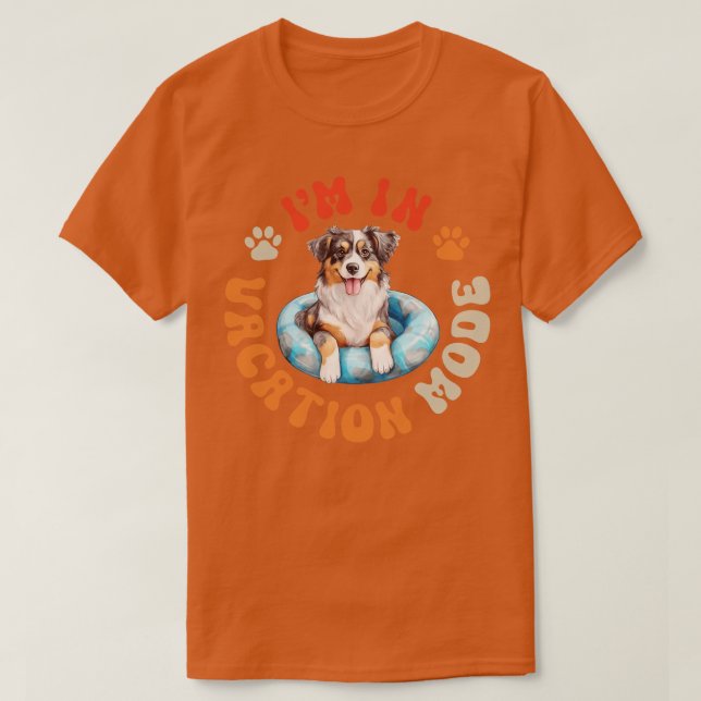 Camiseta Perro Australiano En Modo Vacacional (Diseño del anverso)