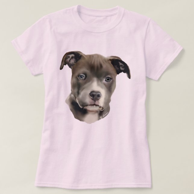 Camiseta Perro azul Pitbull (Diseño del anverso)