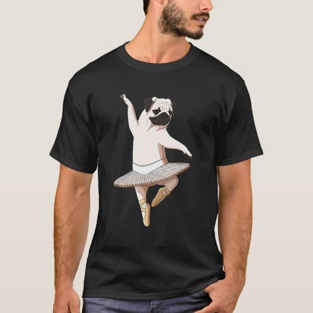 Camiseta Perro Bailarín De Ballet Pug Bailarina (Anverso)