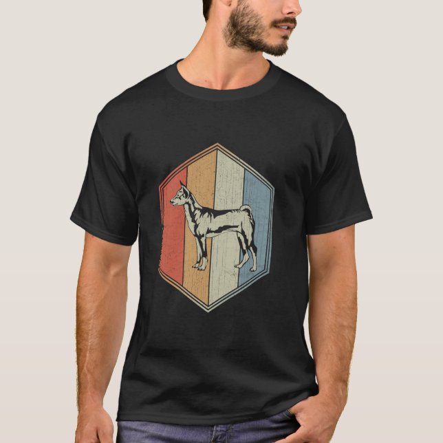 Camiseta Perro Basenji con diseño perturbado Retro Basenji  (Anverso)