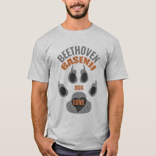 Camiseta Perro Basenji engendra amor con el nombre Paw