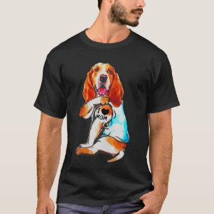 Camiseta Perro Basset Hound amo a mamá perro tatuado Madre