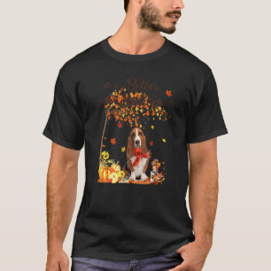 Camiseta Perro Basset Hound Maple Árbol Día de Acción de Gr