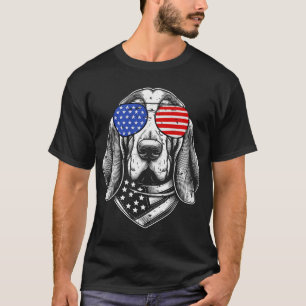 Camiseta Perro Basset Hound Patriótico 4 de Julio Americano