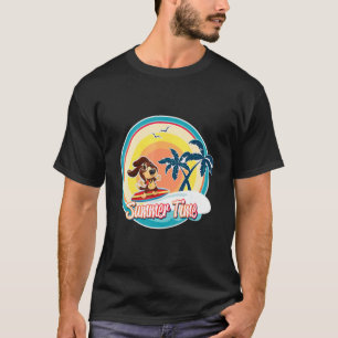 Camiseta perro beagante surfista océano olas playa costa de