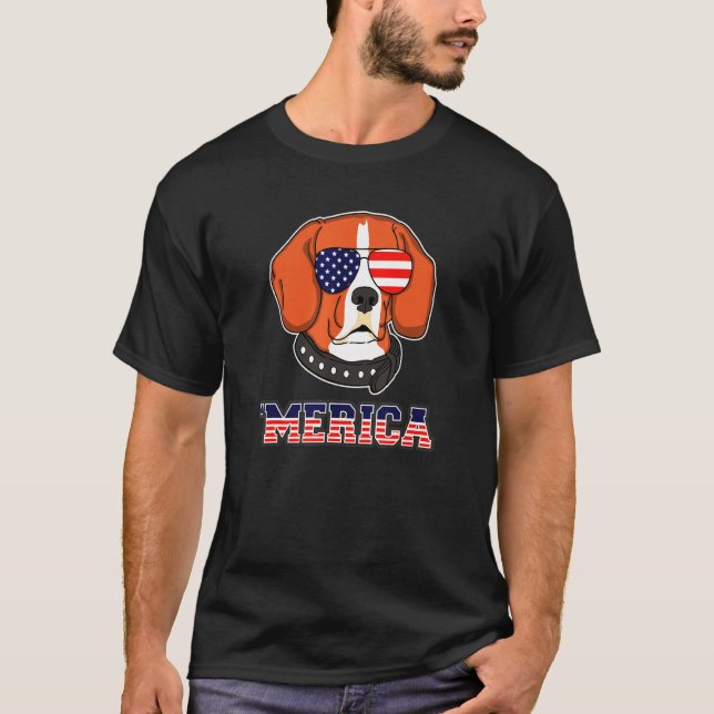 Camiseta Perro Beagle 4 de julio (Anverso)
