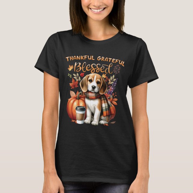Camiseta Perro Beagle Agradecido Bendito (Anverso)