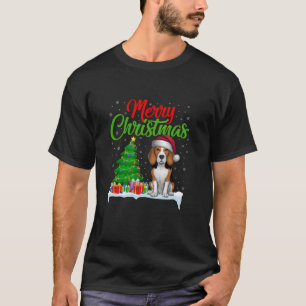 Camiseta Perro Beagle Árbol de Navidad enciende divertida N