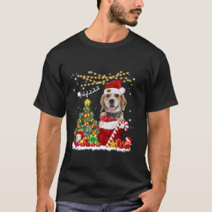 Camiseta Perro Beagle Árbol de Navidad enciende Navidad Due